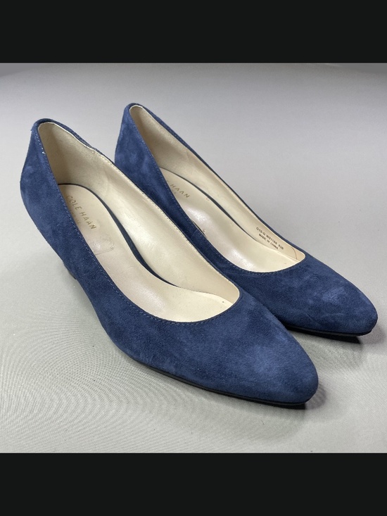 Cole Haan Shoes - Cole Haan Shoes Womens 6.5 blue suede wedge heels grand os designer cocktail